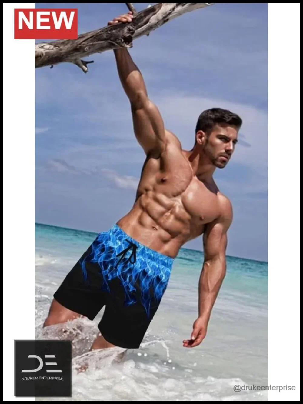 Men's Swim Trunks Mesh Lining Board Shorts Hawaiian Quick Dry UPF 50+